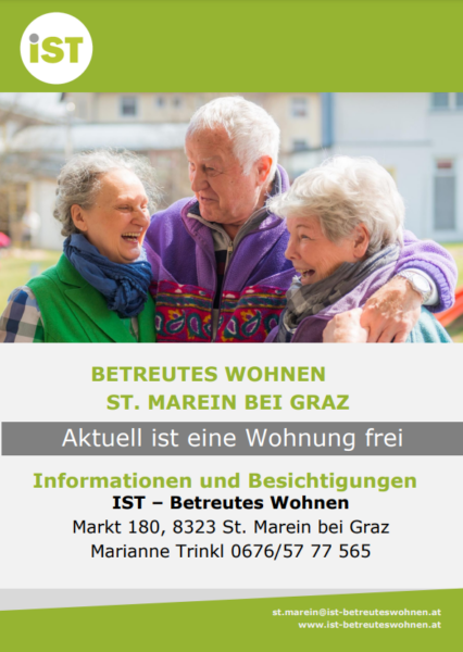 freie Wohnung beim betreuten Wohnen St. Marein bei Graz