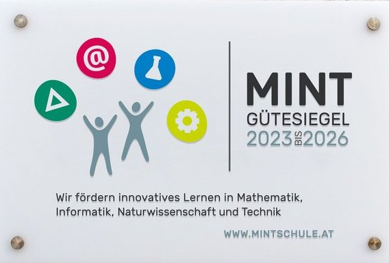 MINT Gütesiegel 2023 bis 2026 der Mittelschule St. Marein bei Graz