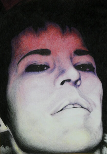 Selbstportrait, 100x70. Farbstift
